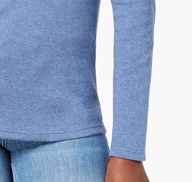 Karen Scott Women's Cotton Scoop-Neck Top Blue Size Large
