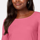 Karen Scott Women's Cotton Scoop-Neck Top Dark Pink Size Large