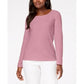 Karen Scott Women's Cotton Scoop-Neck Top Dark Pink Size Medium