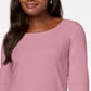 Karen Scott Women's Cotton Scoop-Neck Top Dark Pink Size Medium