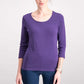 Karen Scott Women's Cotton Scoop-Neck Top Purple Size Small