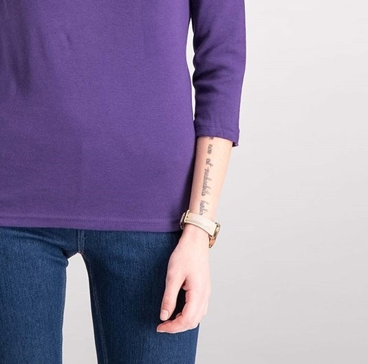 Karen Scott Women's Cotton Scoop-Neck Top Purple Size Small