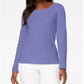 Karen Scott Women's Cotton Scoop-Neck Top Purple Size X-Large