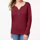 Karen Scott Women's Cotton Henley Top Dark Blue Size Extra Large