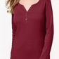 Karen Scott Women's Cotton Henley Top Dark Blue Size Extra Large