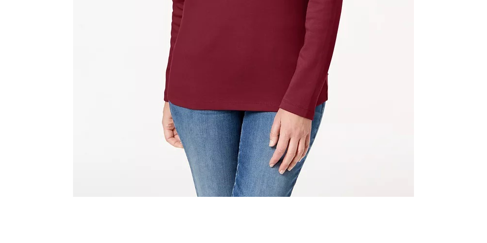 Karen Scott Women's Cotton Henley Top Dark Blue Size Extra Large