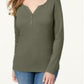 Karen Scott Women's Cotton Henley Top Green Size Small