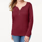 Karen Scott Women's Cotton Henley Top Purple Size Extra Large