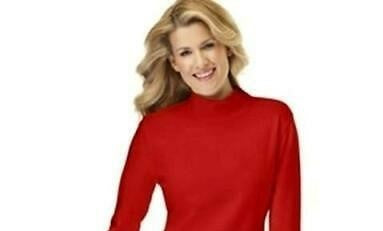 Karen Scott Women's Cotton Turtleneck Red Size Medium