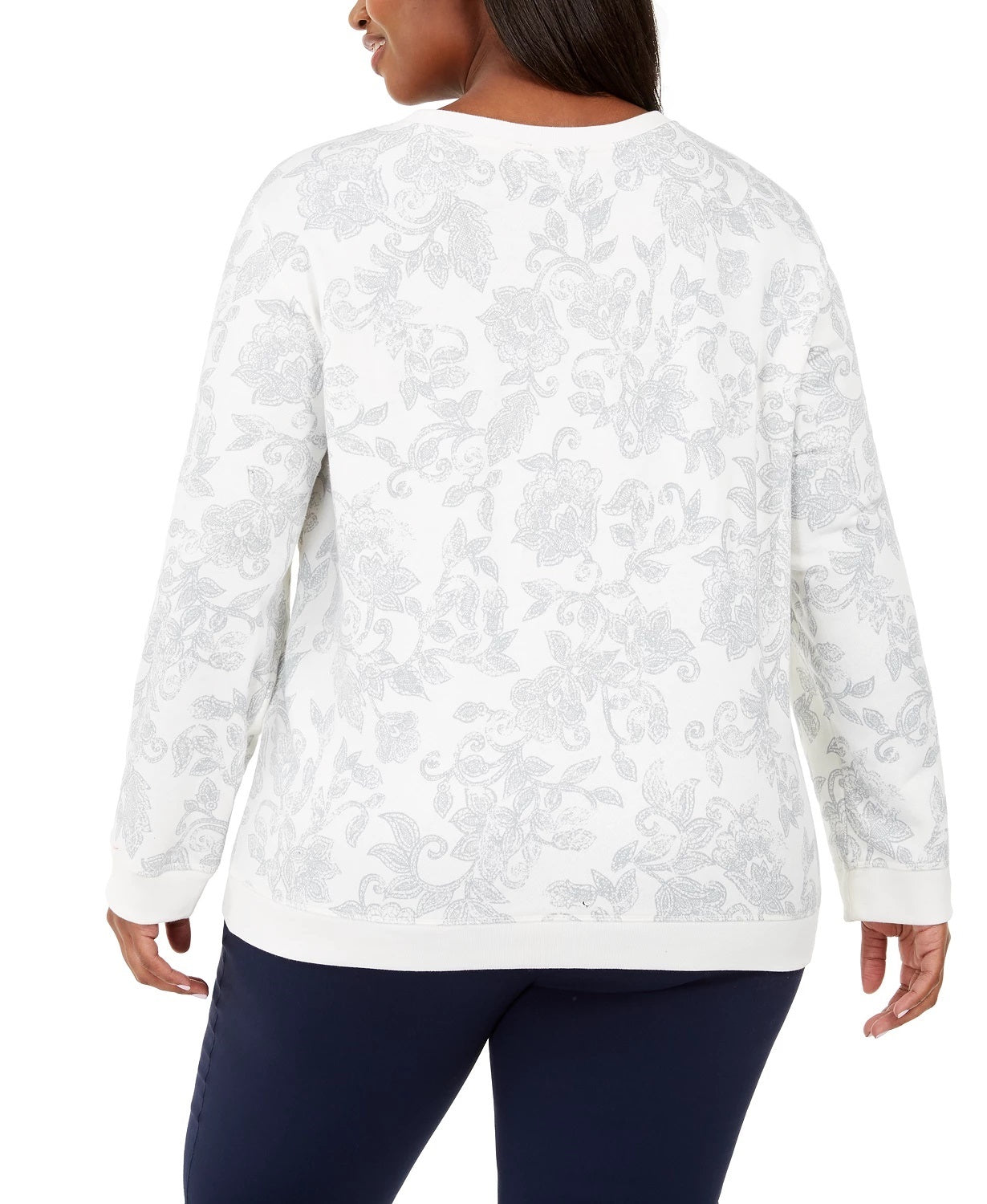 Karen Scott Women's Plus Size Printed Sweatshirt White Size 0X