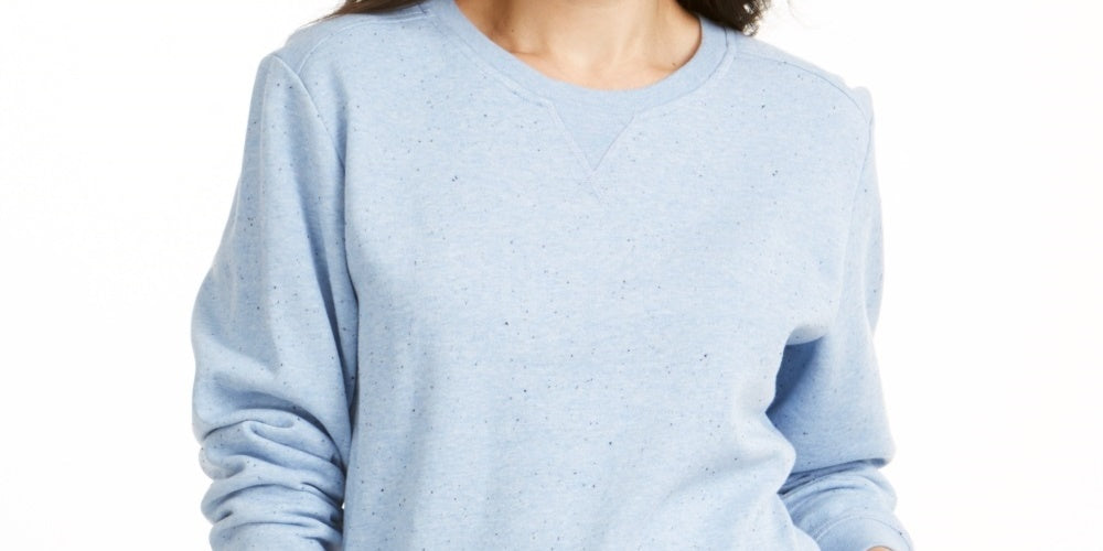 Karen Scott Women's Fleece Sweatshirt Blue Size X-Large