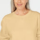 Karen Scott Women's Crewneck Fleece Sweatshirt Yellow Size Petite Small