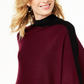 Charter Club Women's Cashmere Border Poncho Red Size Regular