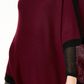 Charter Club Women's Cashmere Border Poncho Red Size Regular