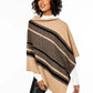 Charter Club Women's Cashmere Chevron Striped Poncho Beige Size Regular