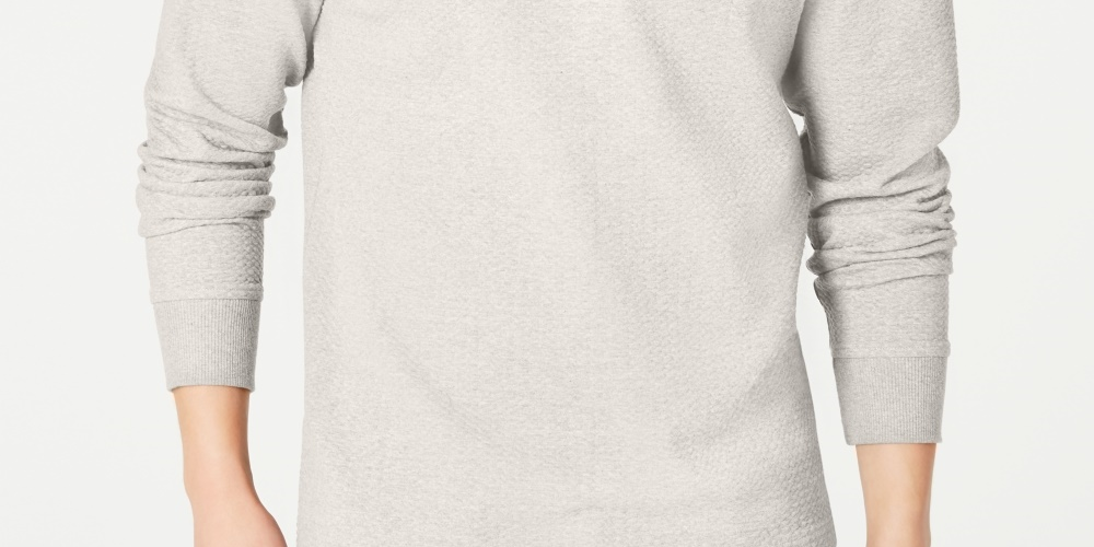 INC International Concepts Men's Textured Split-Neck Sweatshirt White Size XX-Large