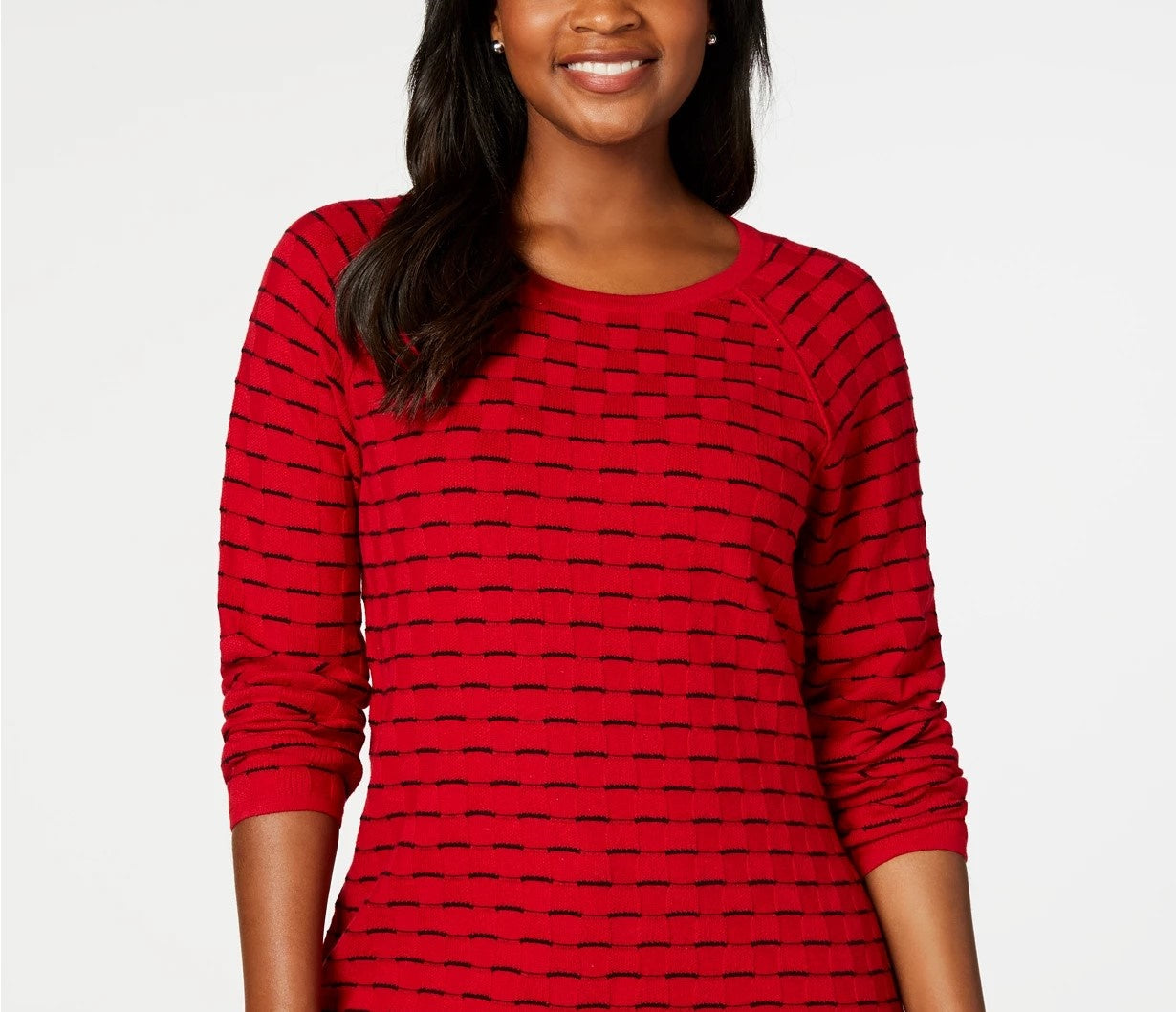 Karen Scott Women's Textured Sweater Black Size Small