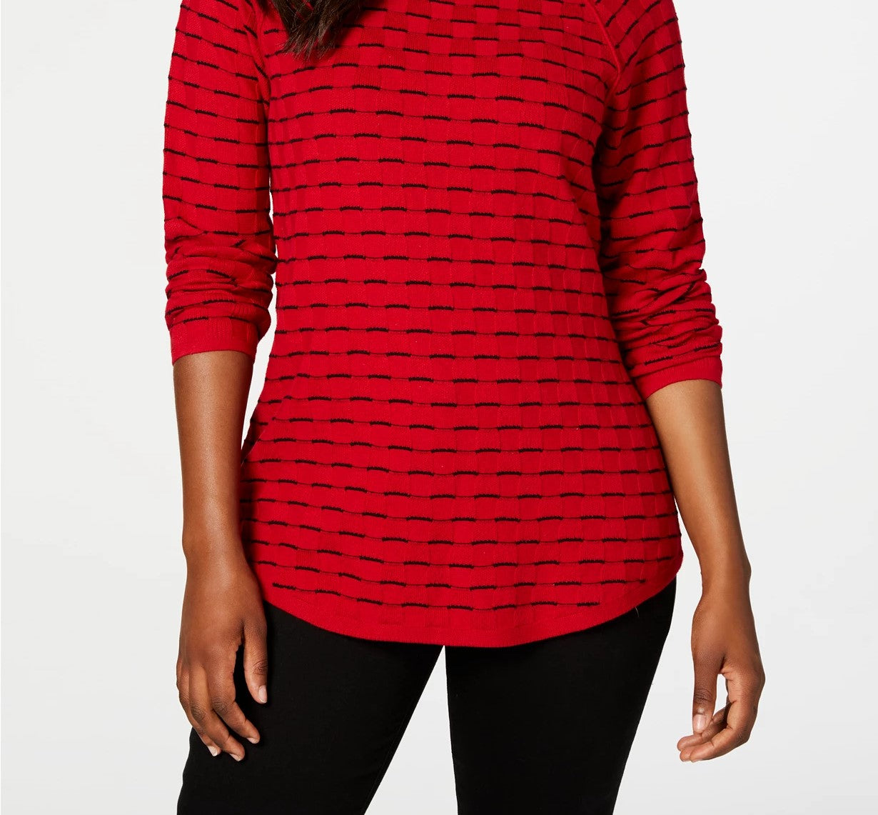 Karen Scott Women's Textured Sweater Black Size Small