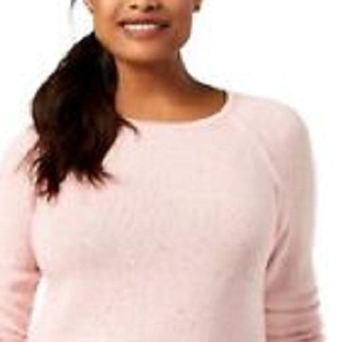 Karen Scott Women's Curved-Hem Sweater Pink Size Large