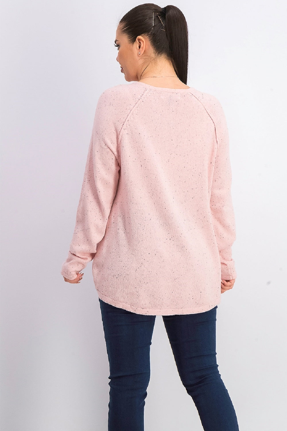 Karen Scott Women's Curved-Hem Sweater Pink Size Small
