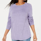 Karen Scott Women's Curved Hem Sweater Purple Size Medium