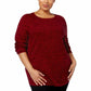Karen Scott Women's Curved Hem Sweater Red Size Large