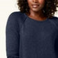 Karen Scott Women's Long-Sleeve Curved Hem Sweater Navy Size Petite Medium