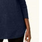 Karen Scott Women's Long-Sleeve Curved Hem Sweater Navy Size Petite Medium