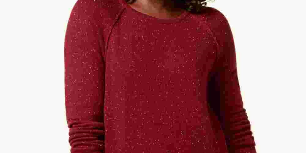 Karen Scott Women's Maroon Long Sleeve Crew Neck Sweater Red Size Petite Small