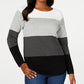 Karen Scott Women's Colorblocked Pullover Sweater Gray Size X-Large