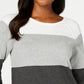 Karen Scott Women's Colorblocked Pullover Sweater Gray Size X-Large