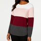 Karen Scott Women's Colorblocked Pullover Sweater Red Size Medium