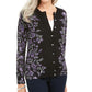 Karen Scott Women's Floral Print Button Up Cardigan Purple Size Medium