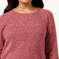 Karen Scott Women's Cotton Marled Curved Hem Top Red Size Large