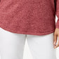Karen Scott Women's Cotton Marled Curved Hem Top Red Size Large