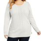 Karen Scott Women's Cable Knit Sweater White Size Medium