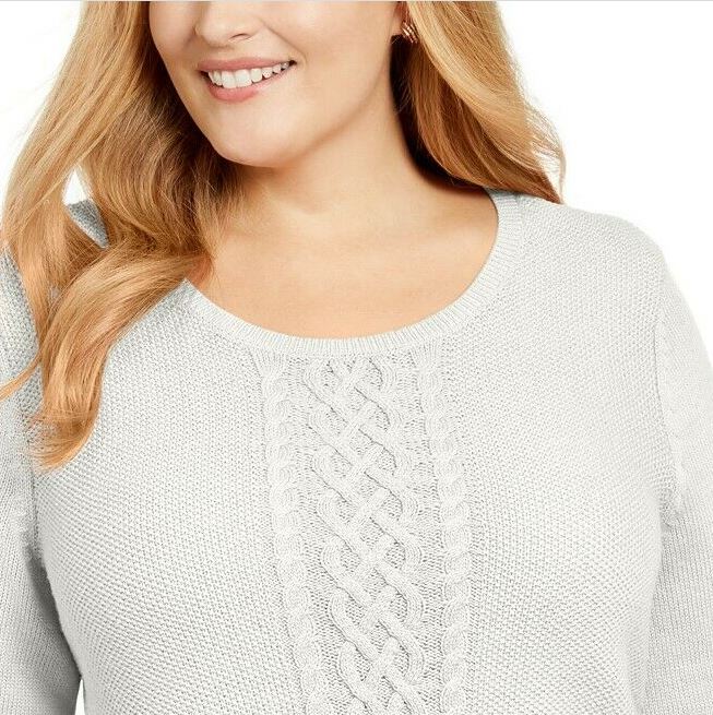 Karen Scott Women's Cable Knit Sweater White Size Medium