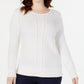 Karen Scott Women's Cable Knit Sweater White Size XX-Large