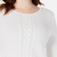 Karen Scott Women's Cable Knit Sweater White Size XX-Large