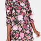 Karen Scott Women's Printed Scoop Neck Dress Black Size Petite Medium