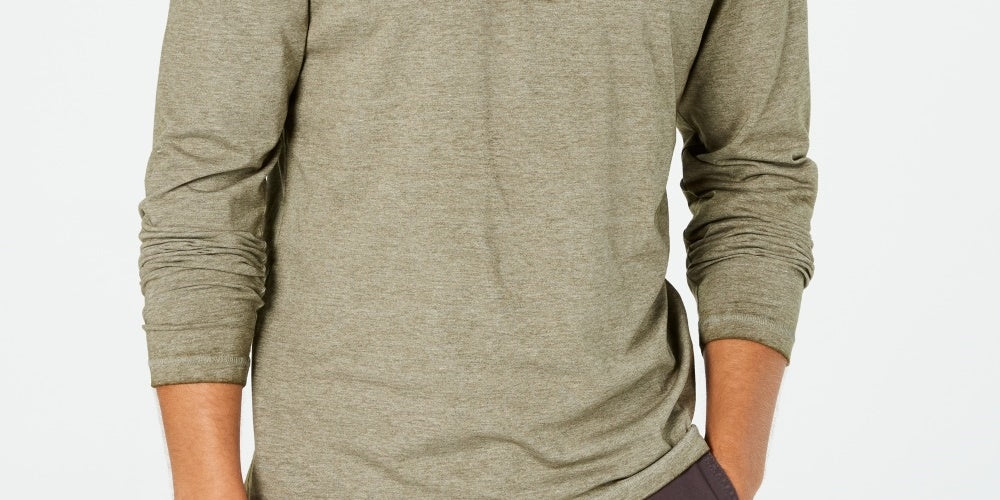 American Rag Men's Heathered Henley Green Size Small