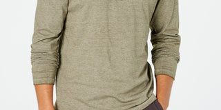 American Rag Men's Heathered Henley Green Size Small