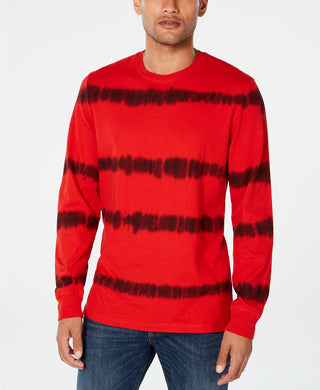 American Rag Men's Tie Dye Striped Long-Sleeve T-Shirt Red Size Large