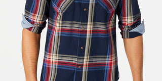 American Rag Men's Kane Plaid Shirt Navy Size X-Large