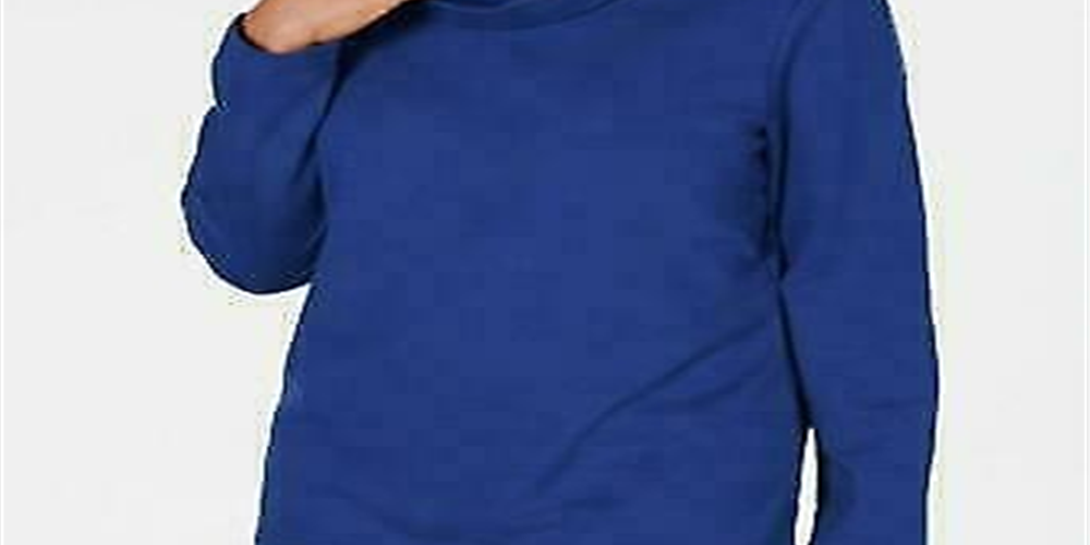Karen Scott Women's Sport Cowl Neck Top Blue Size Medium