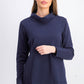 Karen Scott Women's Sport Cowl Neck Top Blue Size X-Large