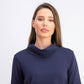Karen Scott Women's Sport Cowl Neck Top Blue Size X-Large
