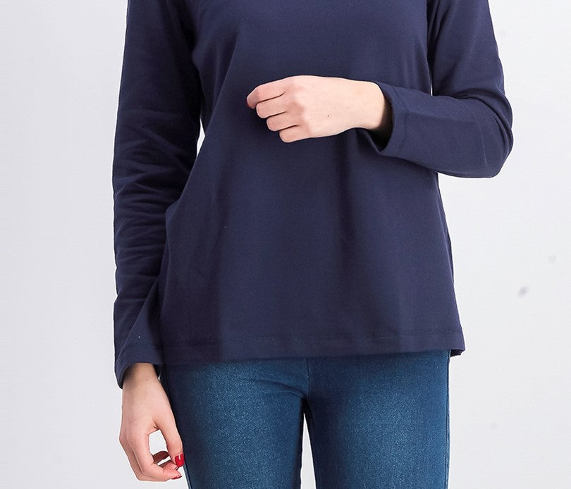 Karen Scott Women's Sport Cowl Neck Top Blue Size X-Large