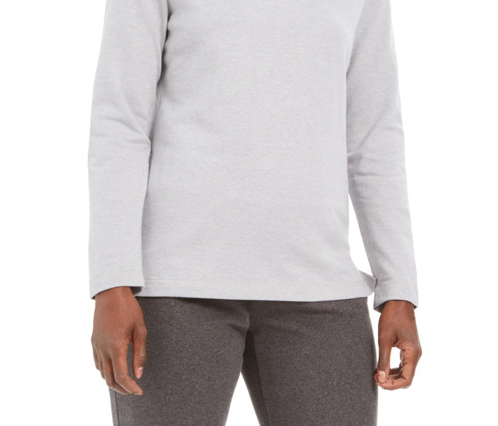 Karen Scott Women's Petite Funnel-Neck Top Gray Size PM