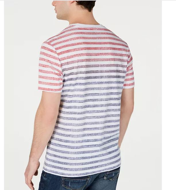 American Rag Men's Tonal Striped Pocket T-Shirt Red Size Small